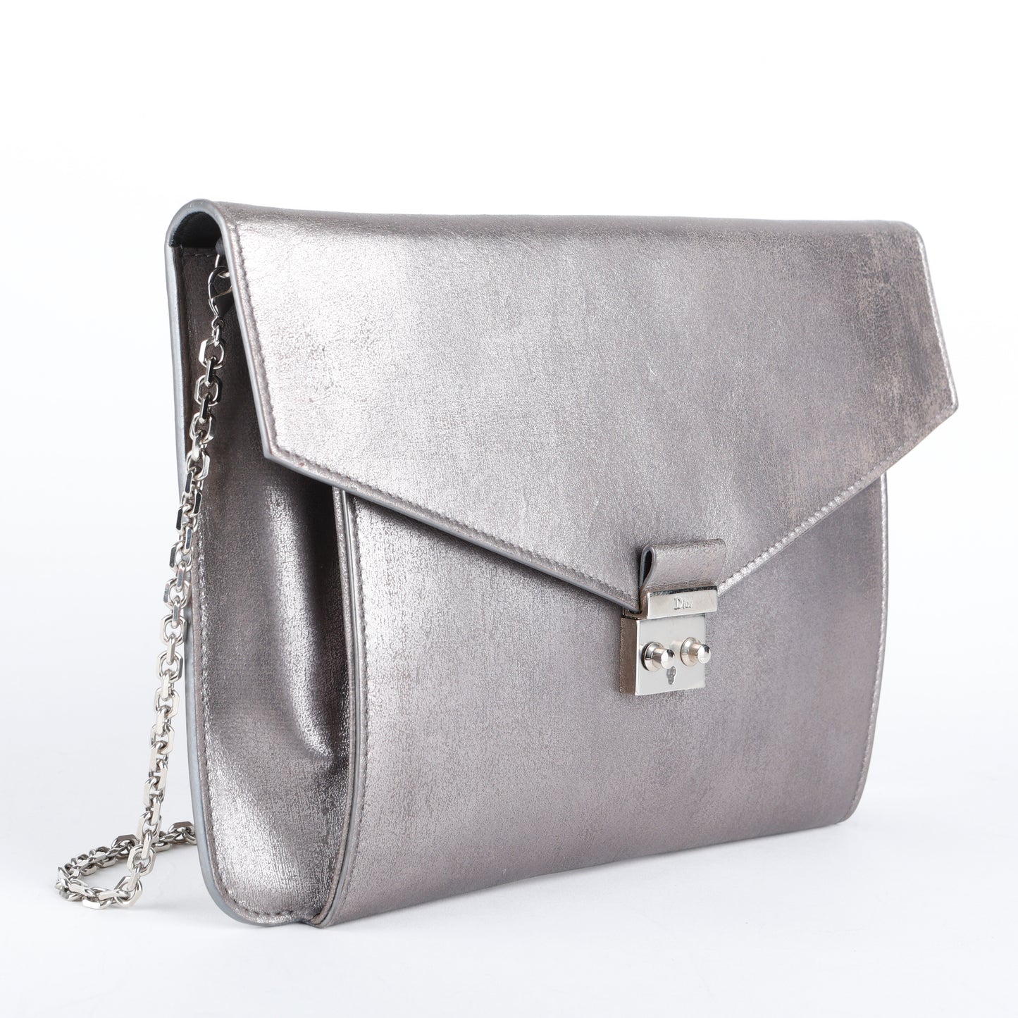 Shadow Soft Pouch on Chain, Silver