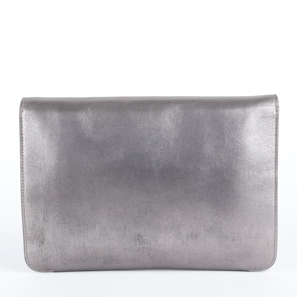 Shadow Soft Pouch on Chain, Silver