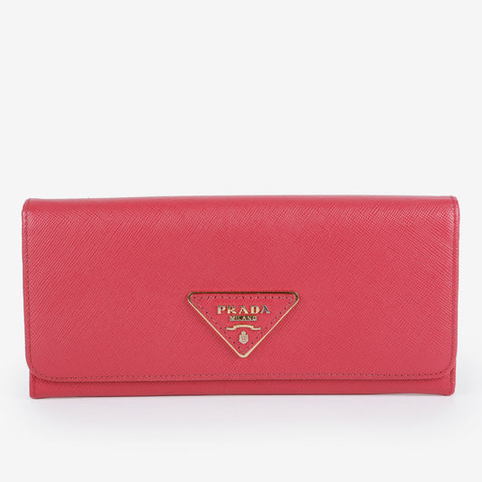 Continental Wallet, Fuchsia Saffiano