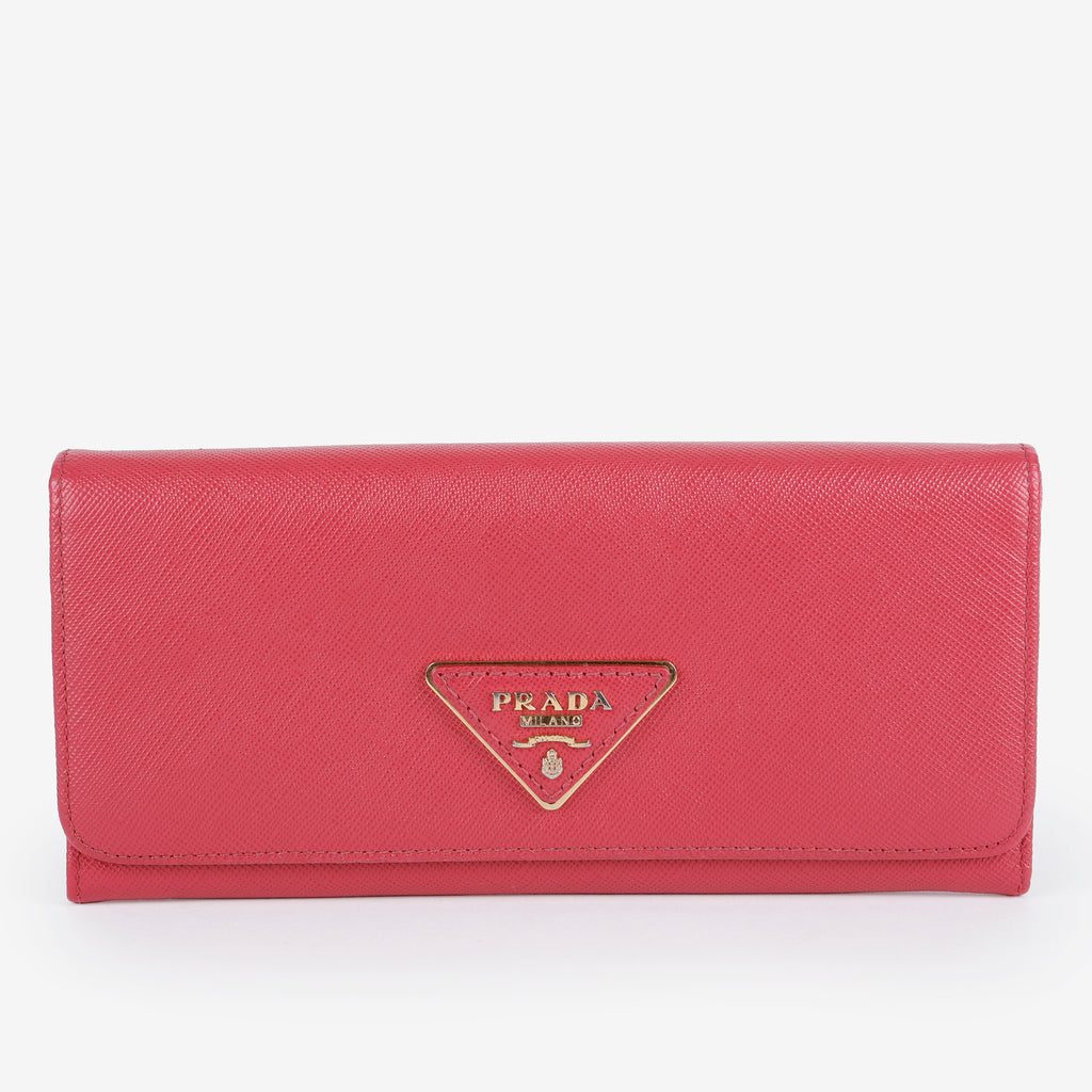 Continental Wallet, Fuchsia Saffiano