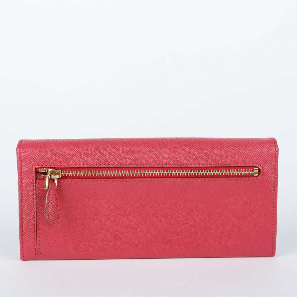 Continental Wallet, Fuchsia Saffiano