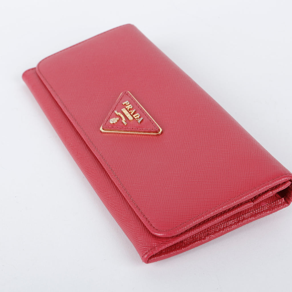 Continental Wallet, Fuchsia Saffiano