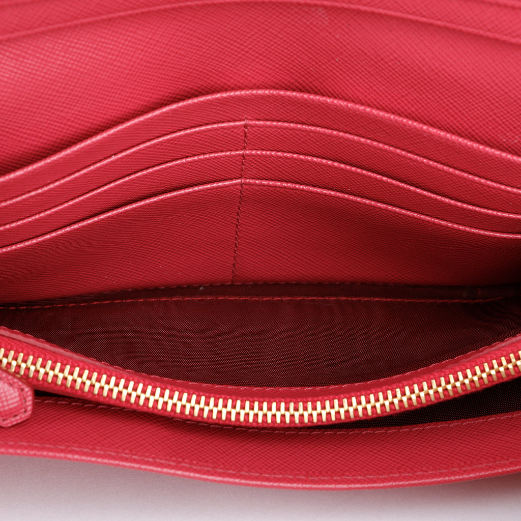 Continental Wallet, Fuchsia Saffiano