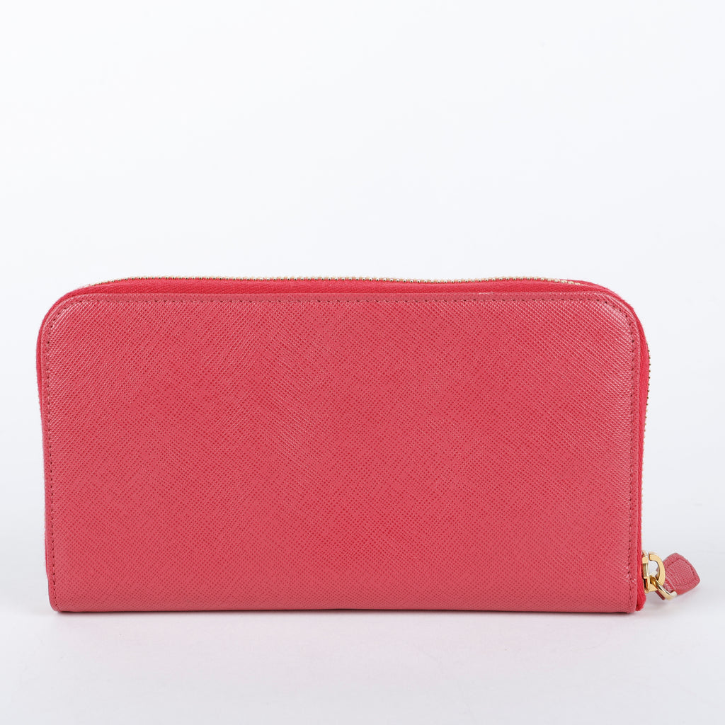 Fiocco Bow Continental Zip Wallet, Peonia Pink