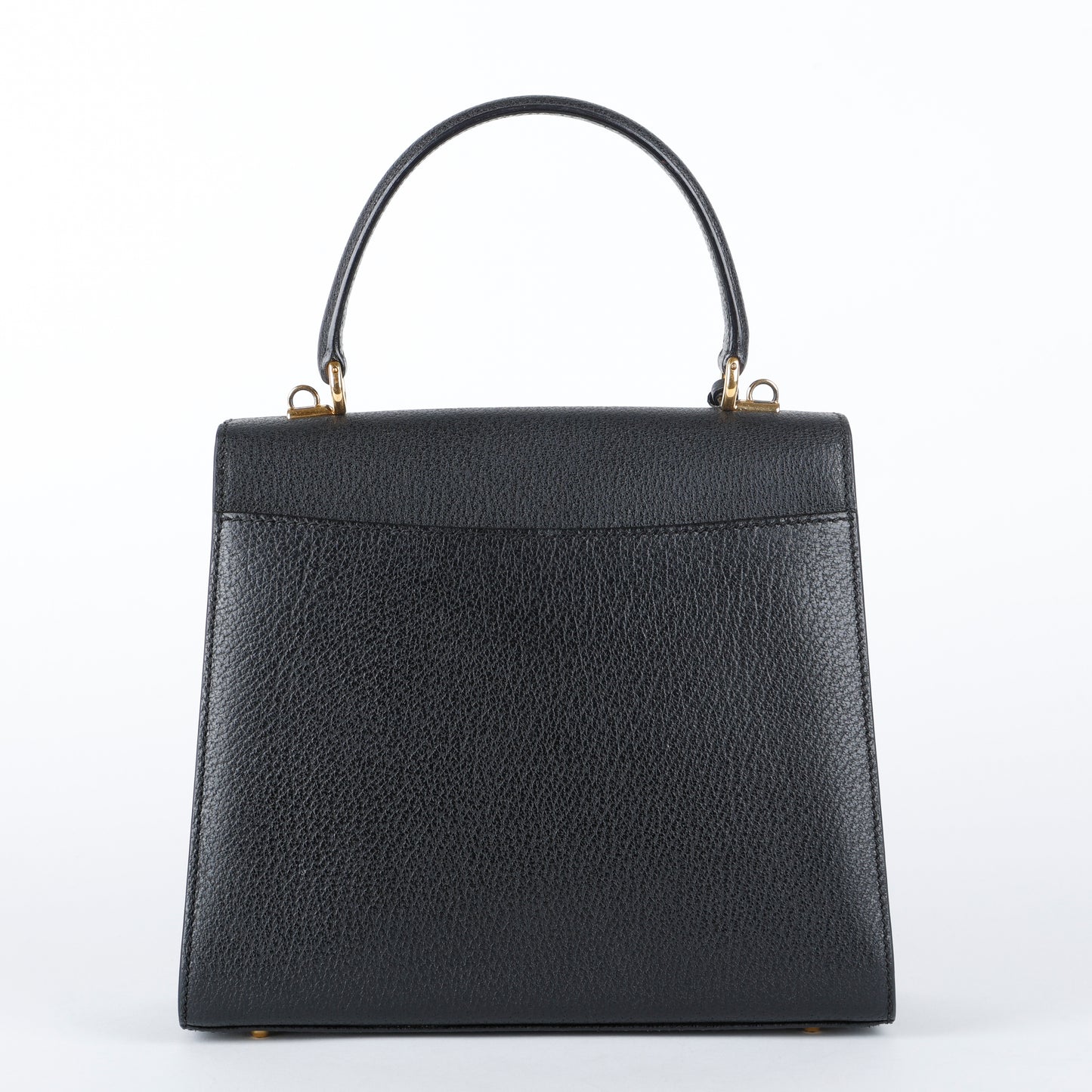 Cinghiale Lady Lock Top Handle, Black Calfskin