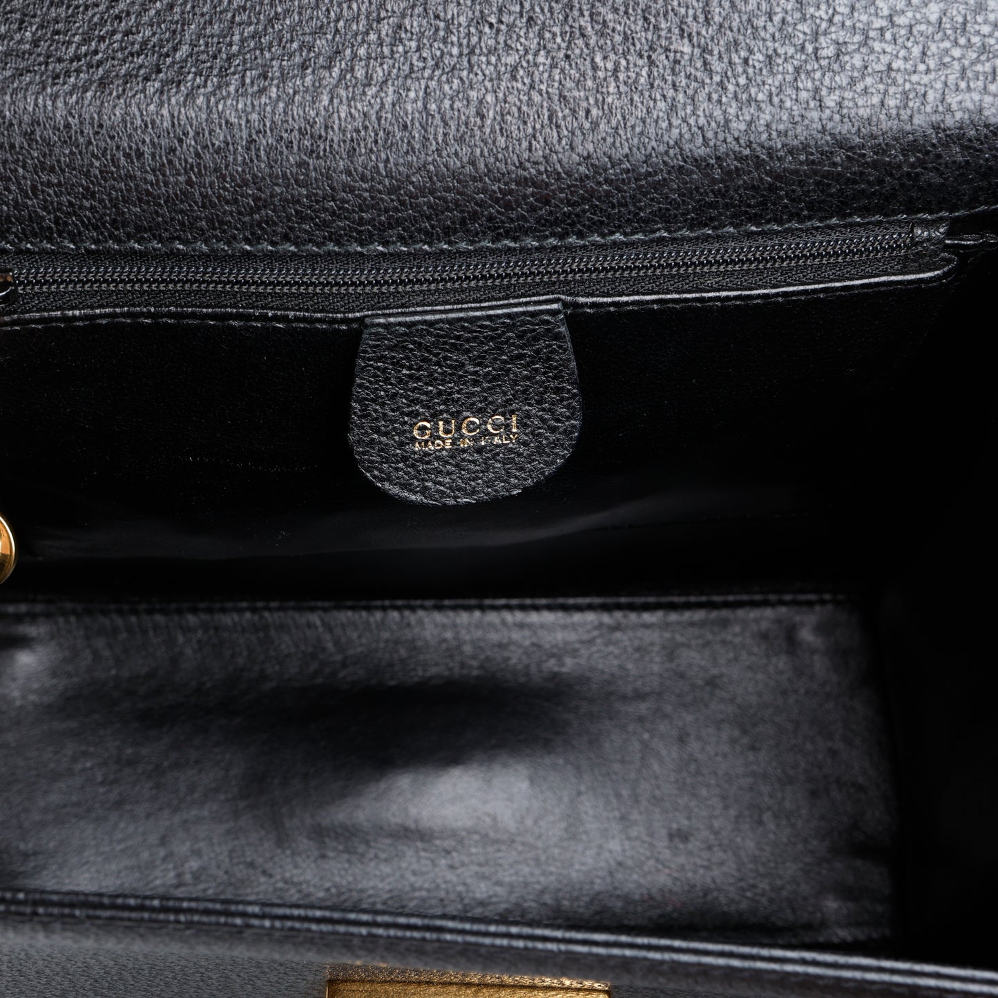 Cinghiale Lady Lock Top Handle, Black Calfskin