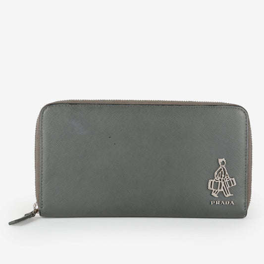 Bellhop Travel Zip Wallet, Grey Saffiano (missing strap)