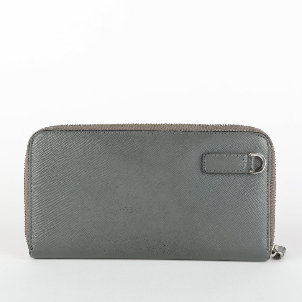 Bellhop Travel Zip Wallet, Grey Saffiano (missing strap)