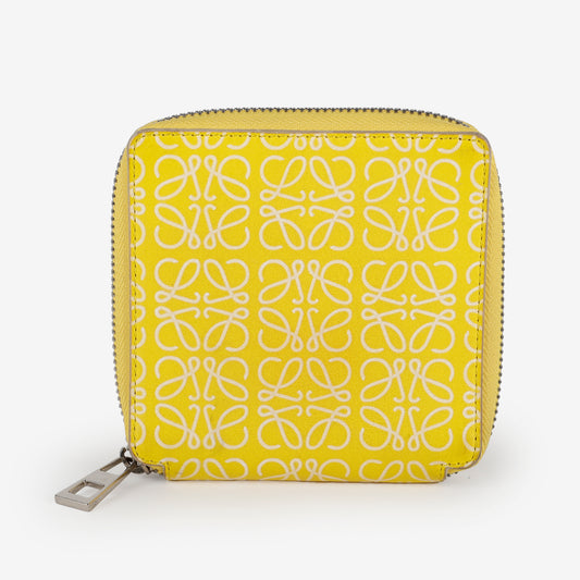 Anagram Square Zip Around Wallet, Yellow