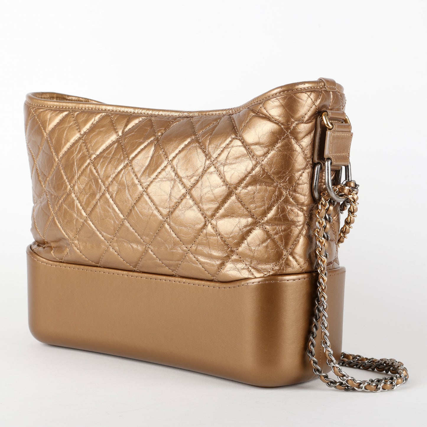Medium Gabrielle Hobo Quilted Aged Calfskin, Bronze