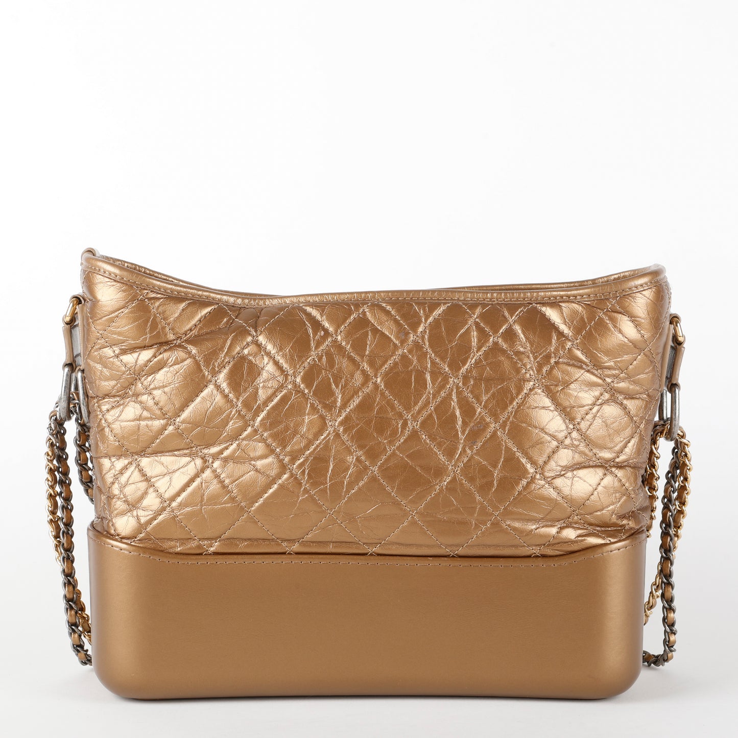 Medium Gabrielle Hobo Quilted Aged Calfskin, Bronze