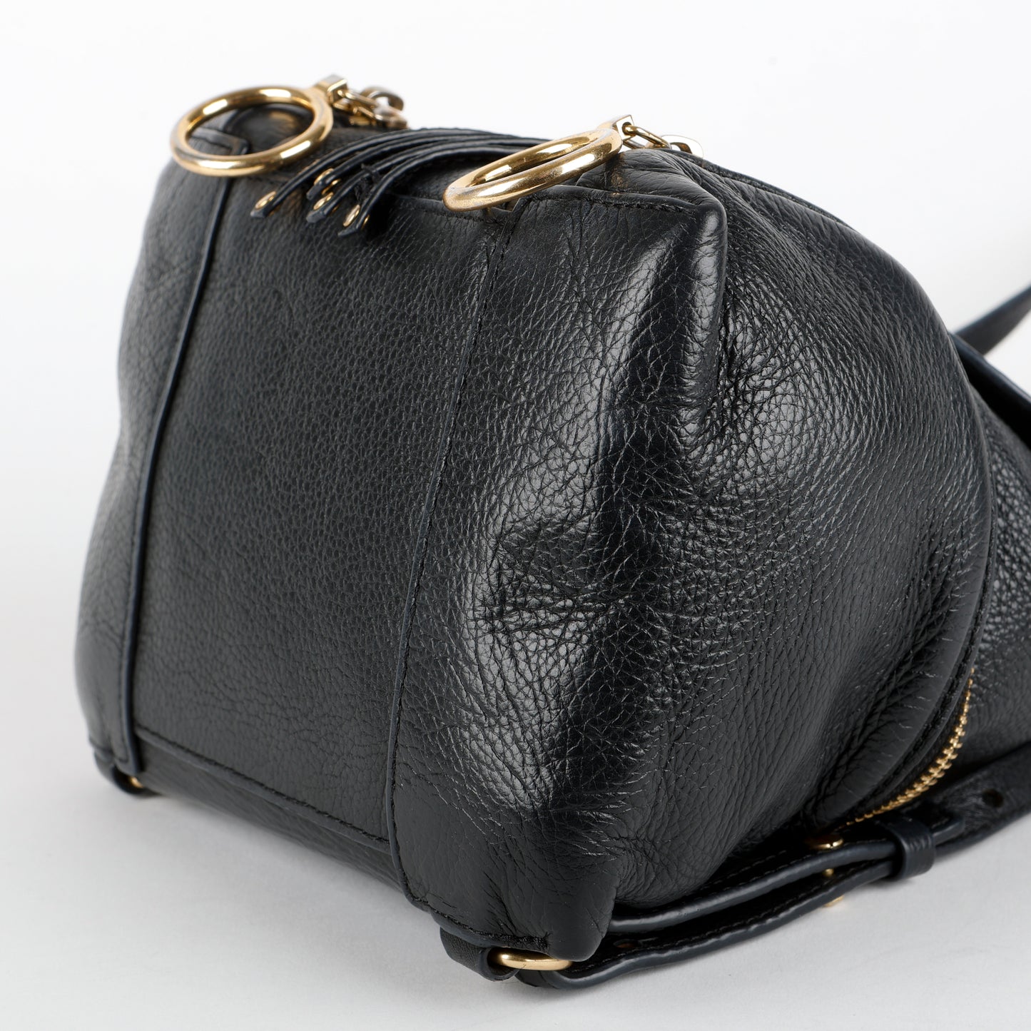 Olga Convertible Backpack, Black Calfskin