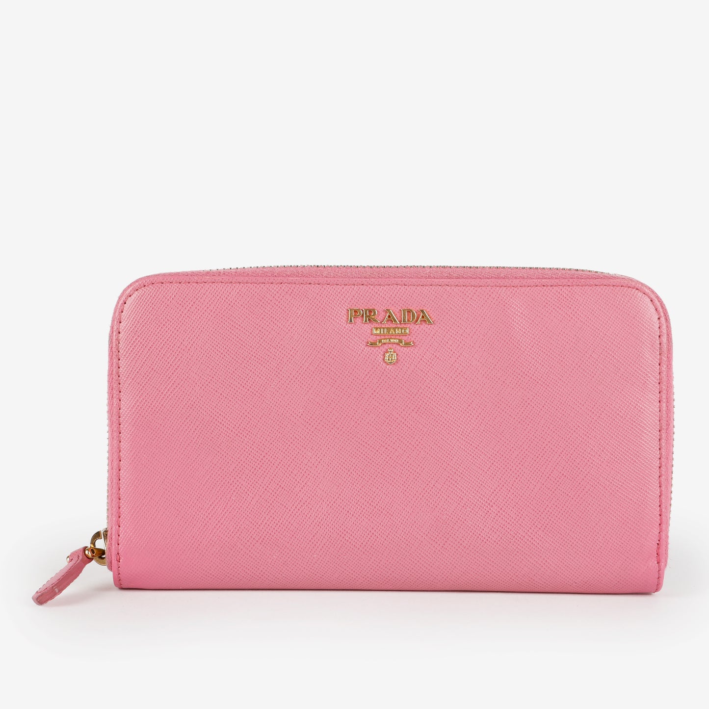 Zip Around Wallet, Pink Saffiano
