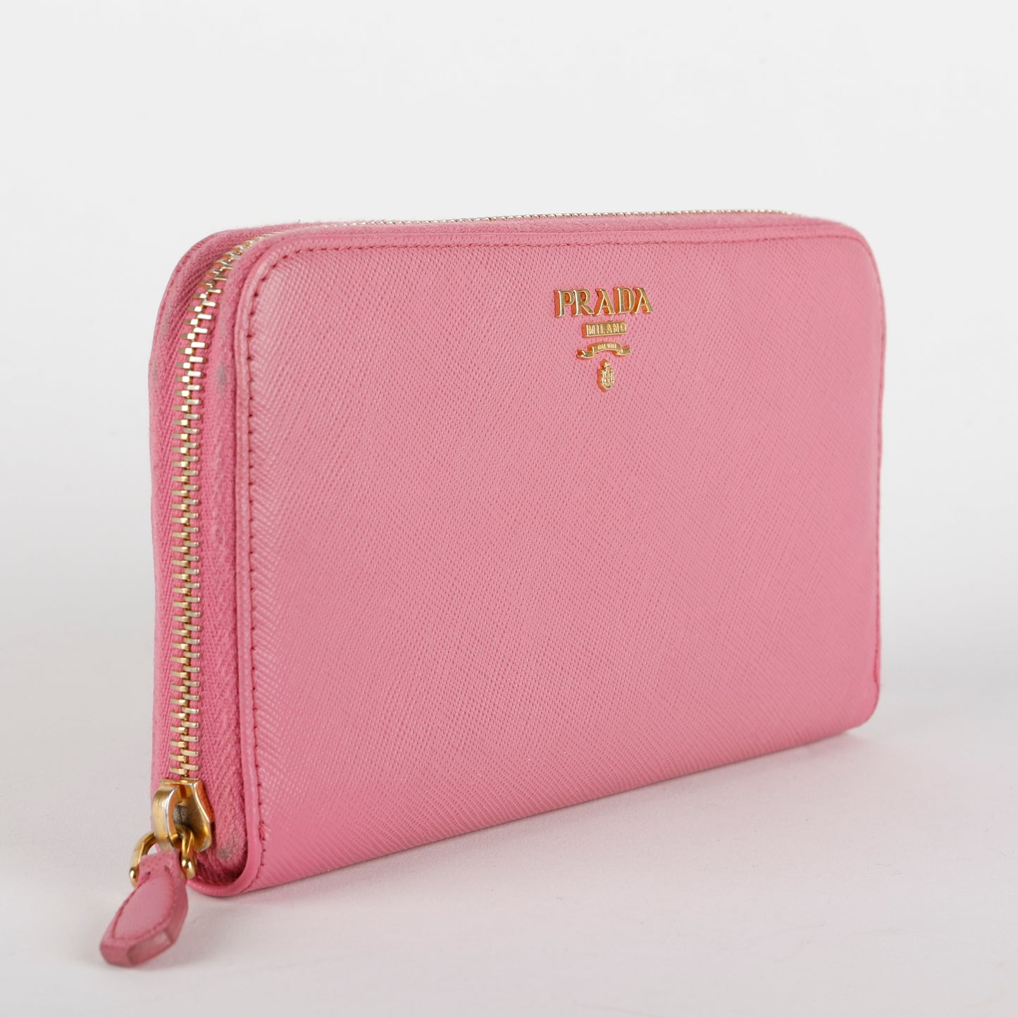 Zip Around Wallet, Pink Saffiano