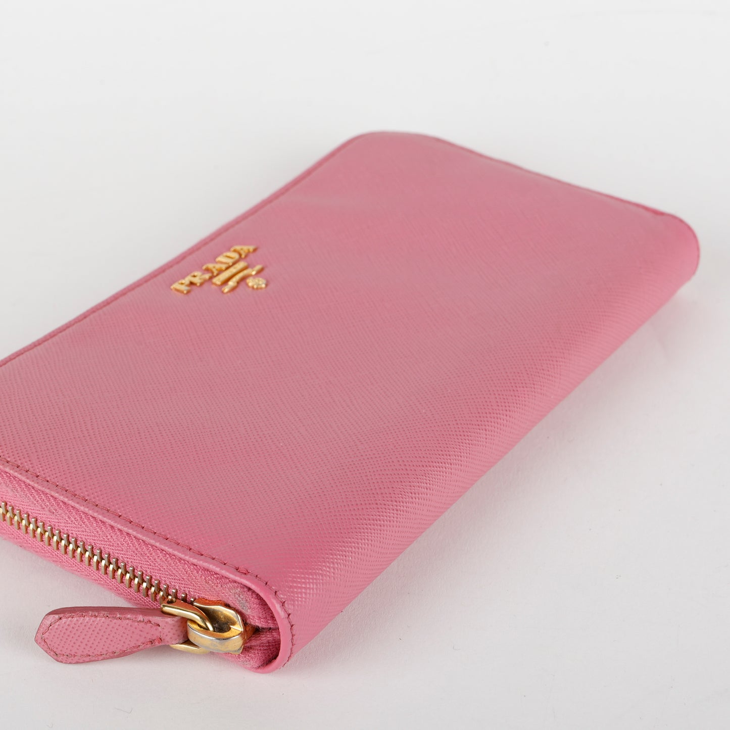 Zip Around Wallet, Pink Saffiano