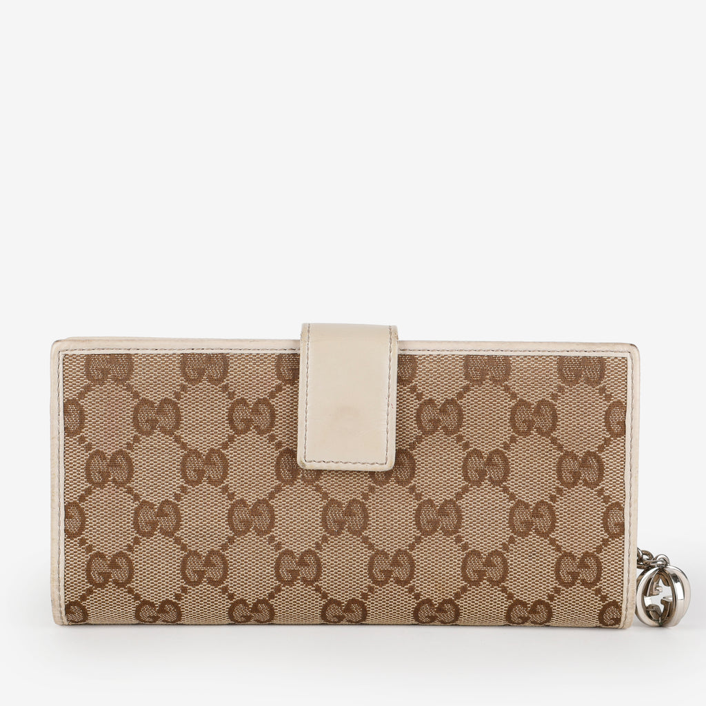 Long Continental Wallet, Canvas/Cream