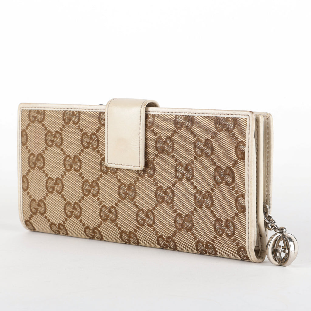Long Continental Wallet, Canvas/Cream