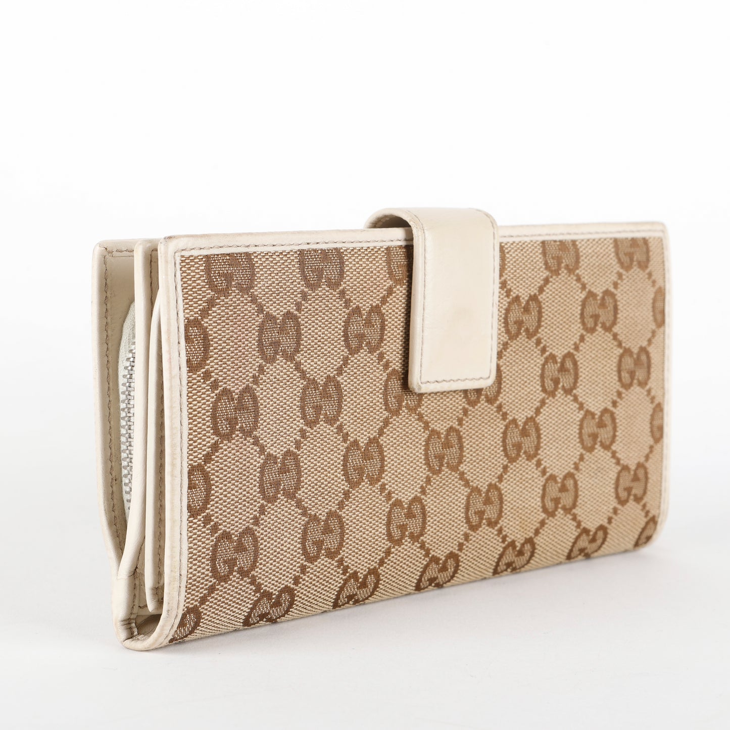 Long Continental Wallet, Canvas/Cream