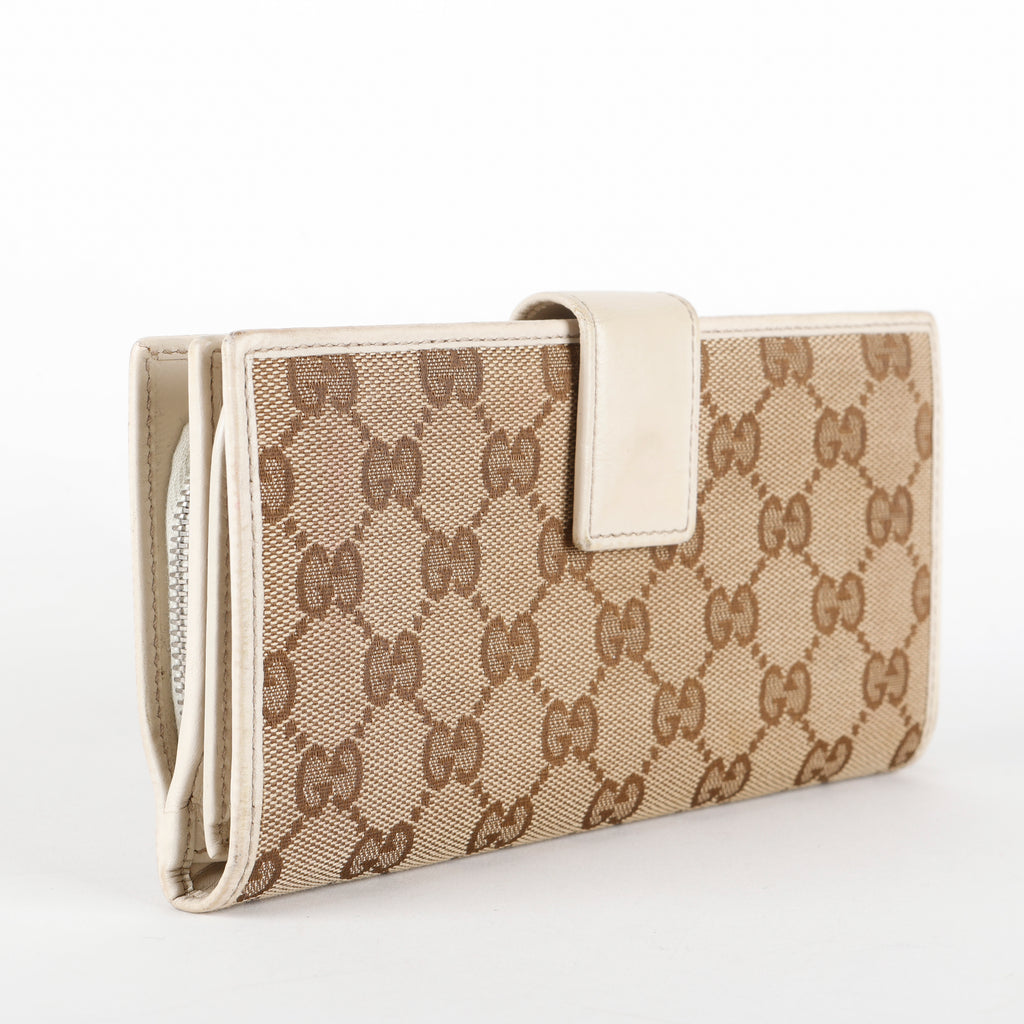 Long Continental Wallet, Canvas/Cream