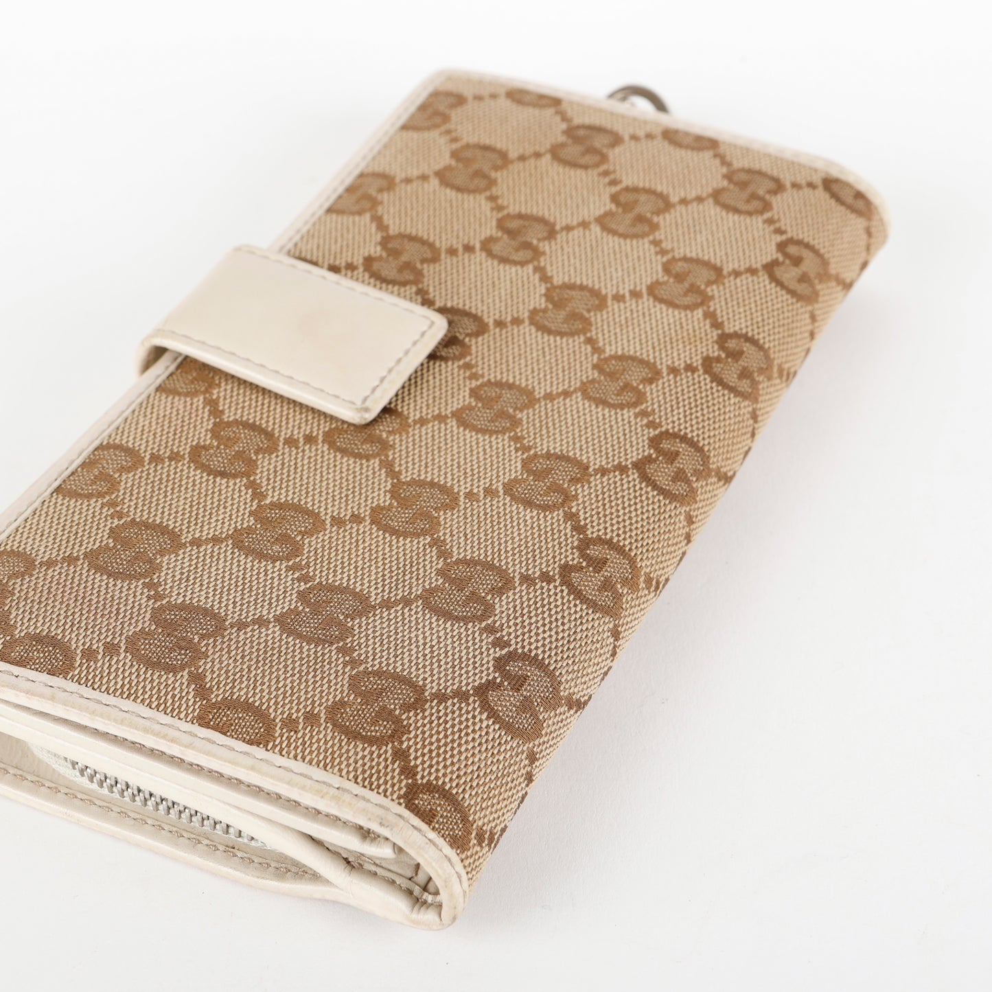 Long Continental Wallet, Canvas/Cream
