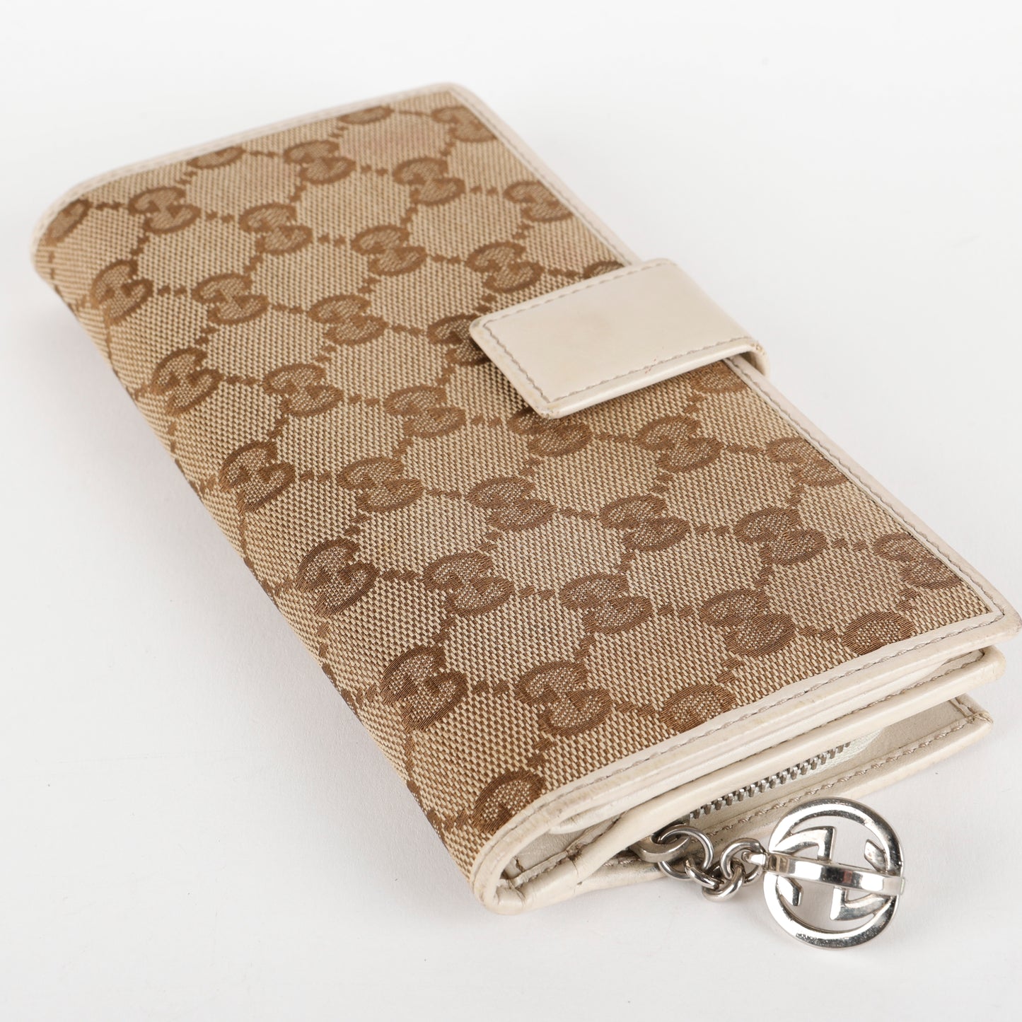 Long Continental Wallet, Canvas/Cream
