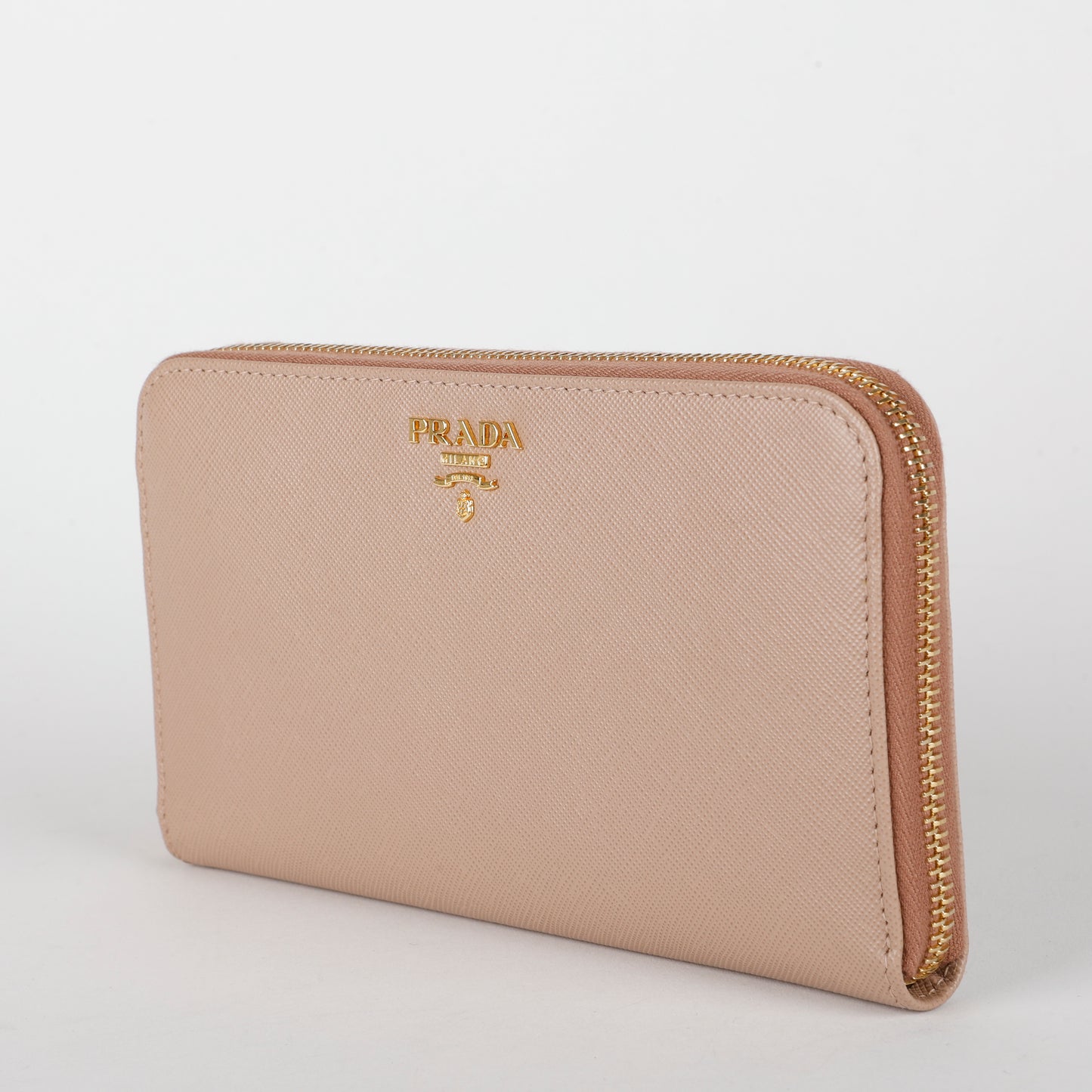 Zip Around Wallet, Taupe Saffiano