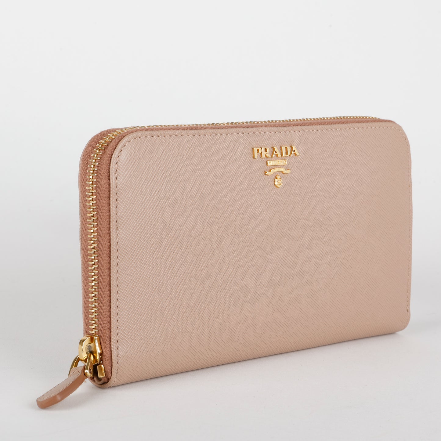 Zip Around Wallet, Taupe Saffiano