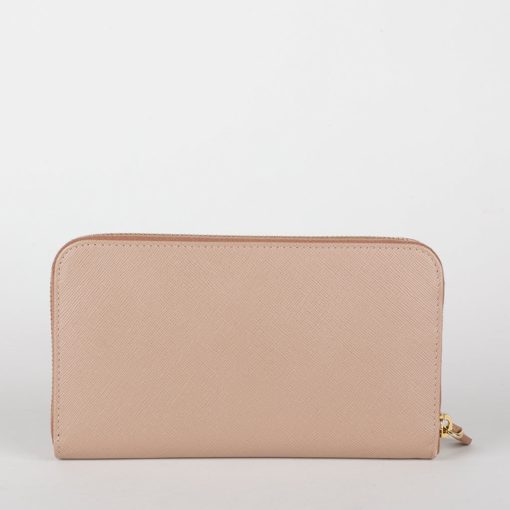 Zip Around Wallet, Taupe Saffiano