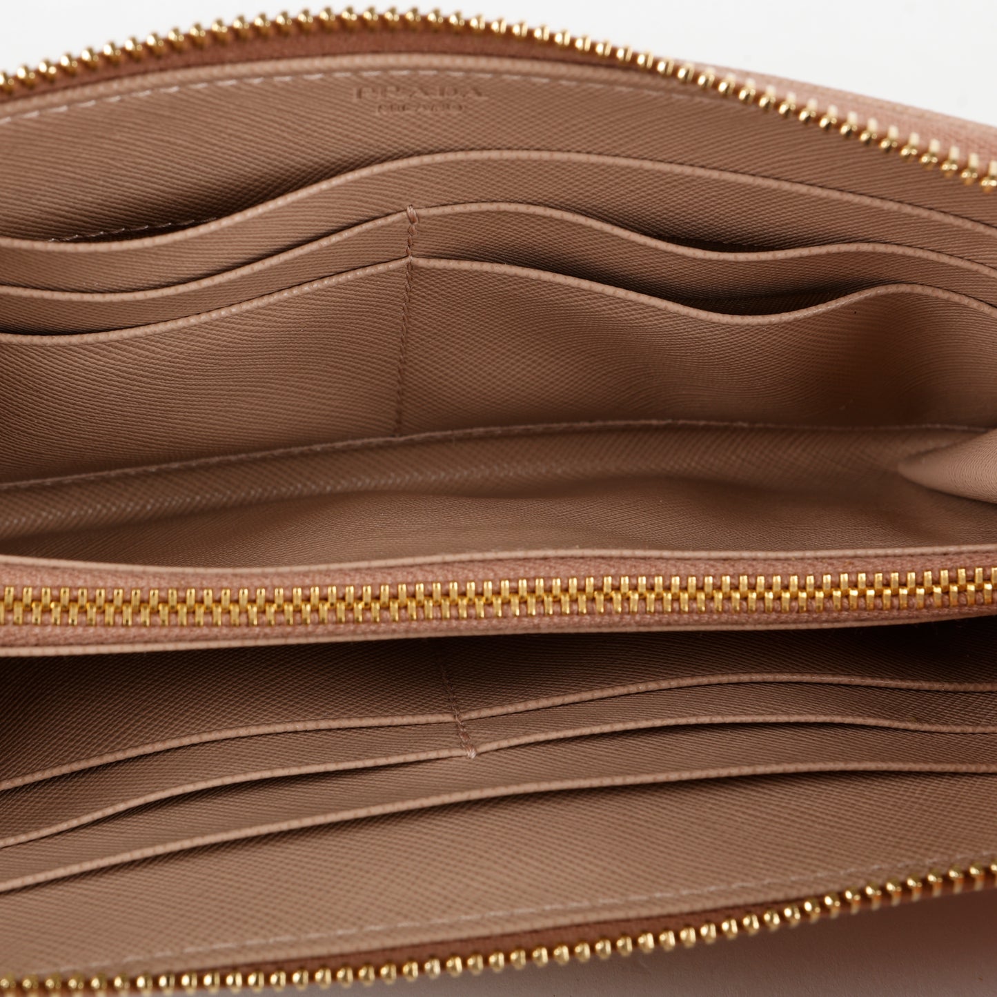 Zip Around Wallet, Taupe Saffiano
