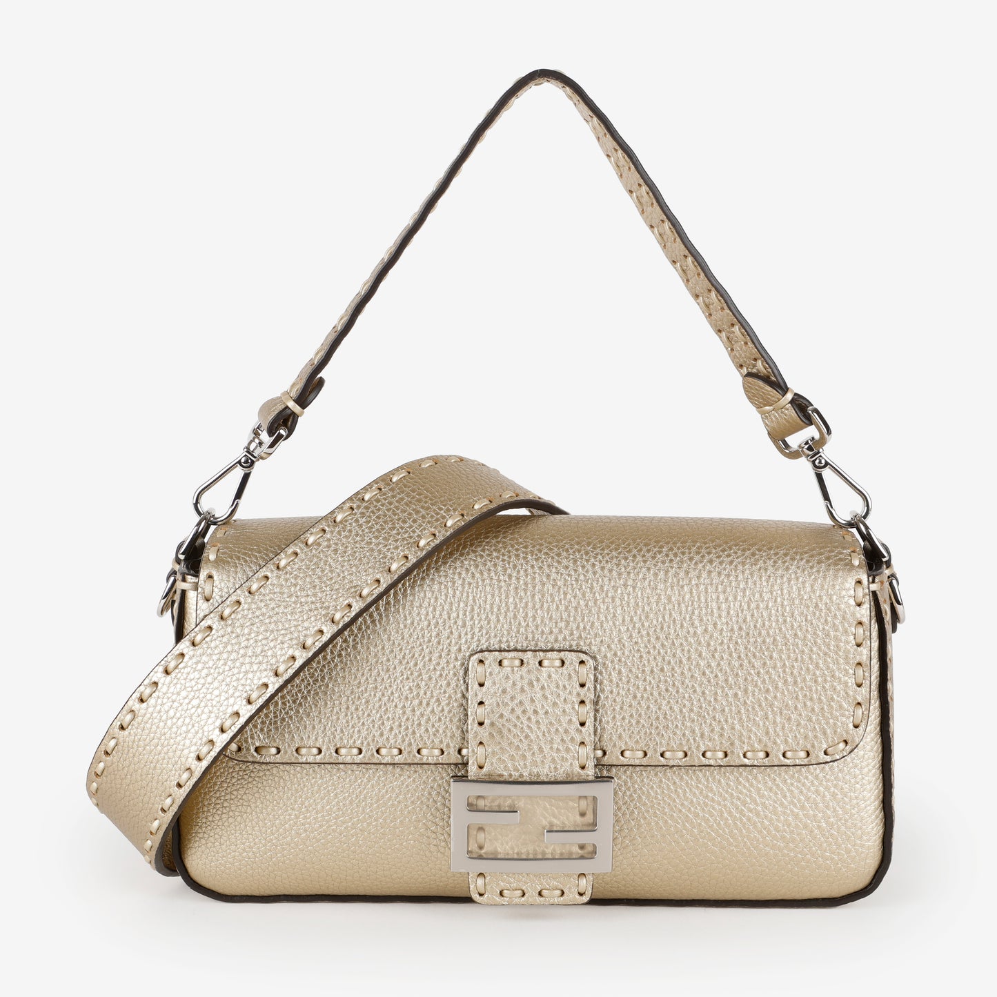 Medium Selleria Baguette NM, Gold Silver Hardware
