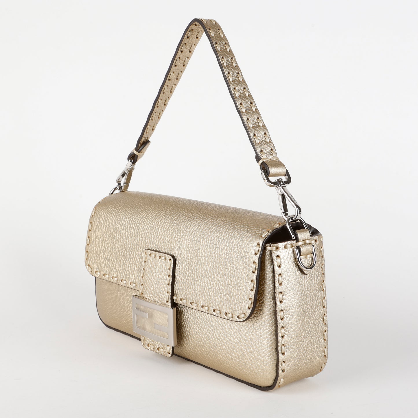 Medium Selleria Baguette NM, Gold Silver Hardware