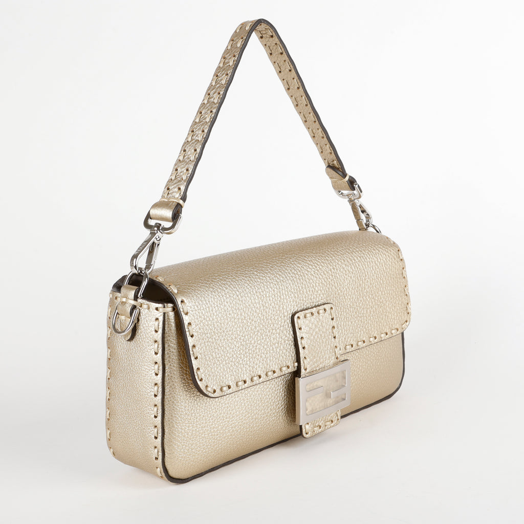Medium Selleria Baguette NM, Gold Silver Hardware
