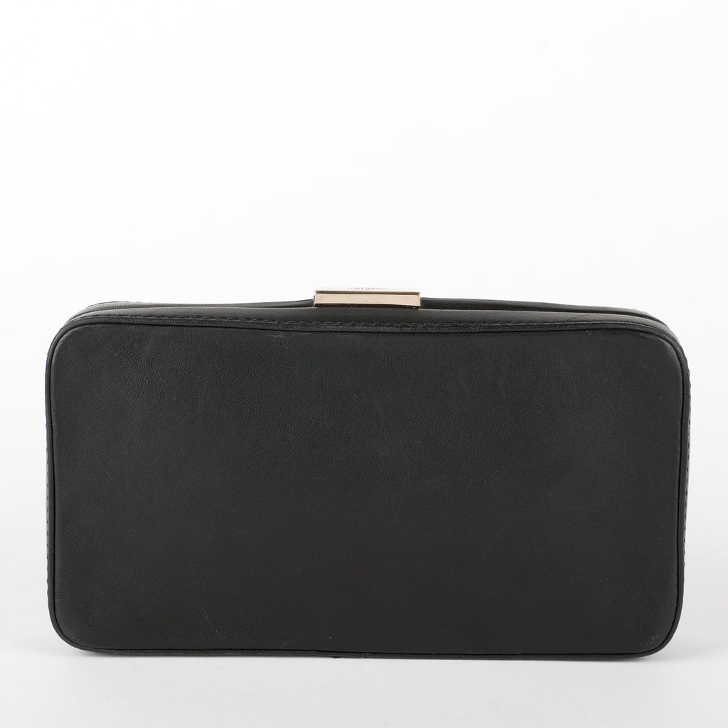 Rockstud Va Va Voom Clutch on Chain, Black Calfskin