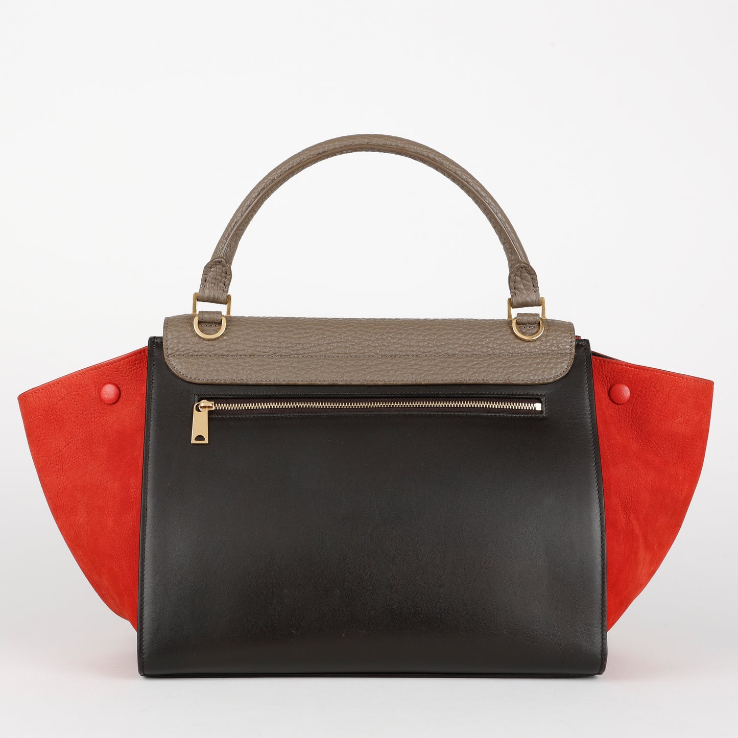 Small Trapeze Shoulder Bag, Black, Grey, Red