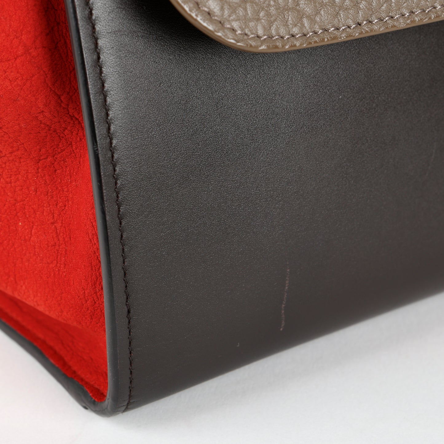 Small Trapeze Shoulder Bag, Black, Grey, Red