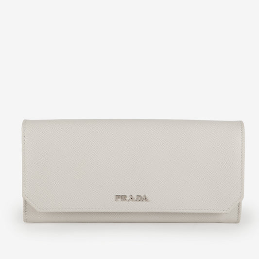 Continental Wallet, White Saffiano