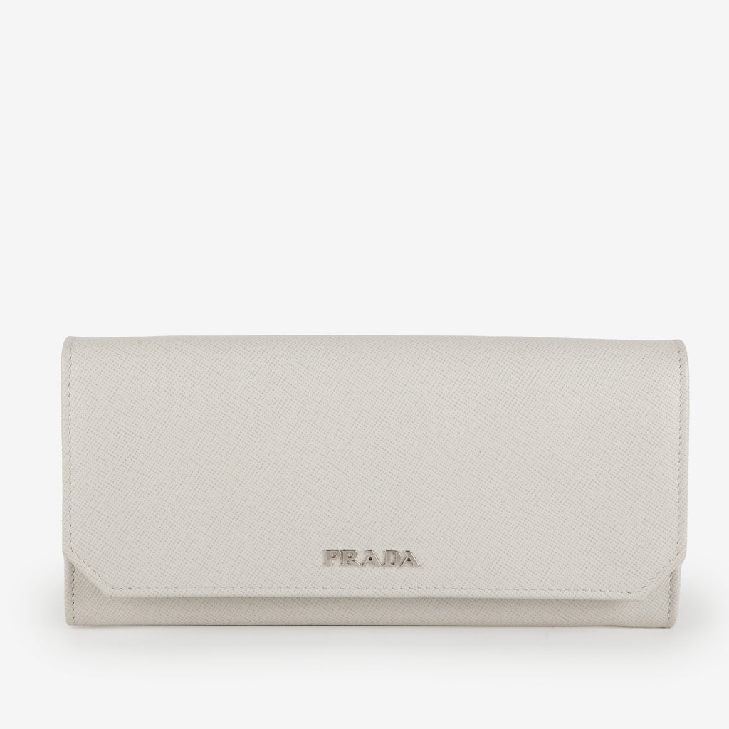 Continental Wallet, White Saffiano