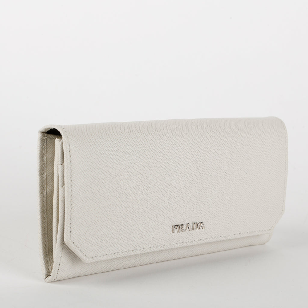 Continental Wallet, White Saffiano