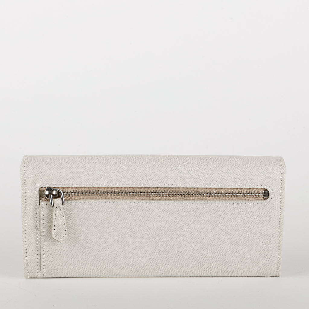 Continental Wallet, White Saffiano