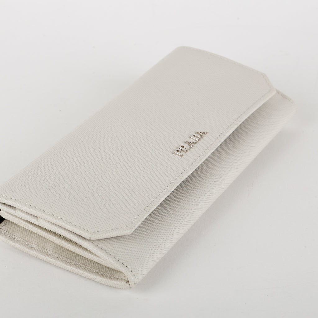 Continental Wallet, White Saffiano