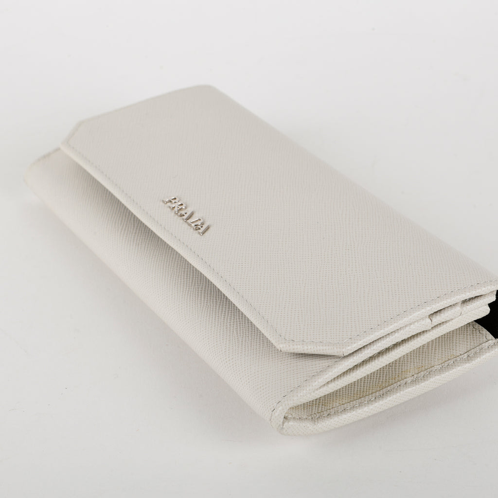 Continental Wallet, White Saffiano