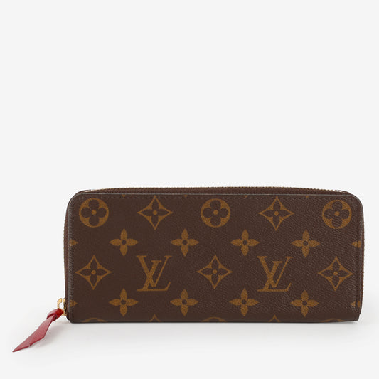 Clemence Wallet, Monogram, Maroon