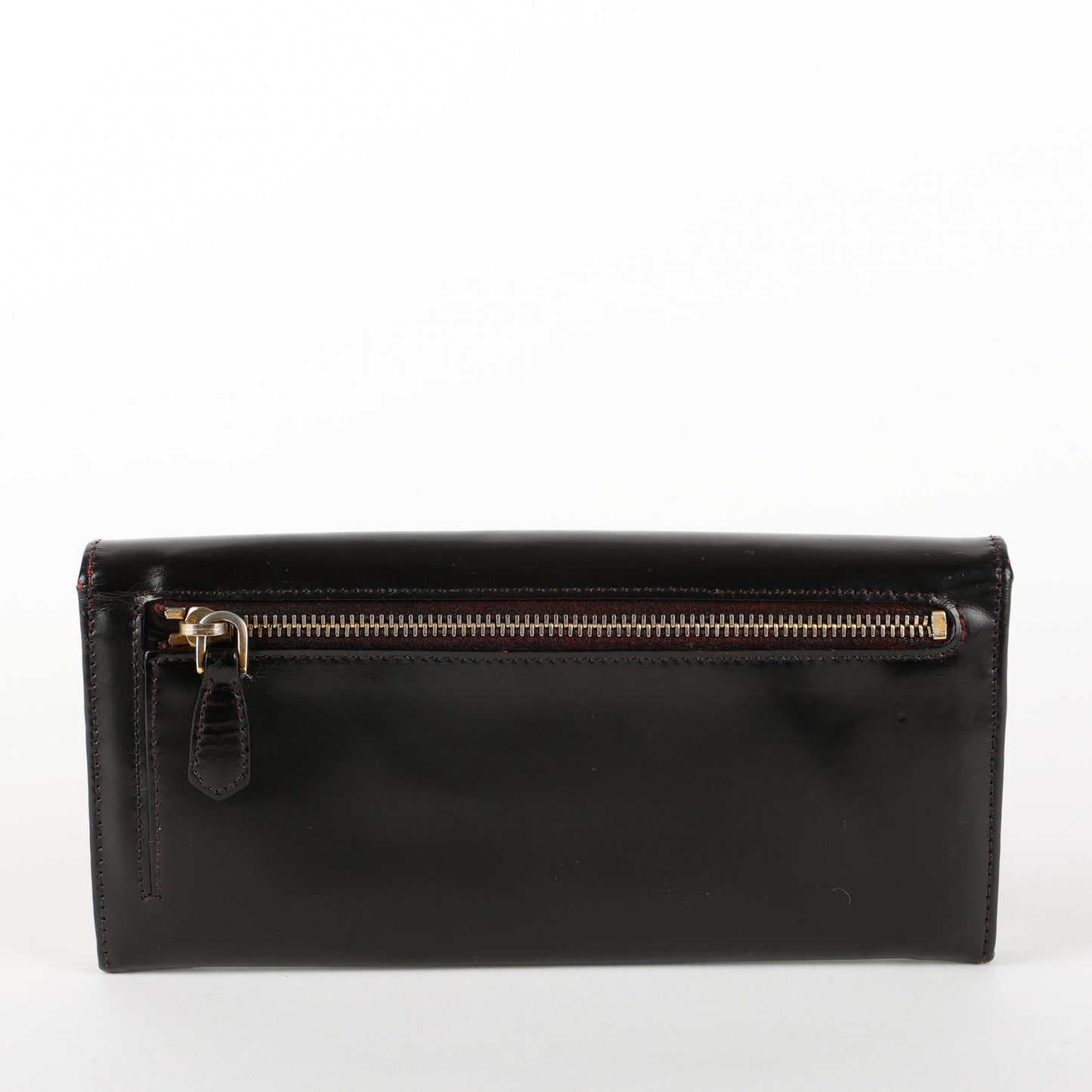 Continental Wallet on Strap, Black Glaze Calfskin (nonbrand strap)