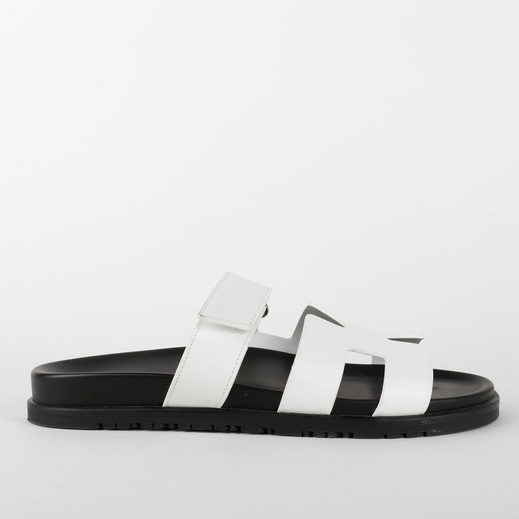 Chypre Sandals, White/Black (Size 40)