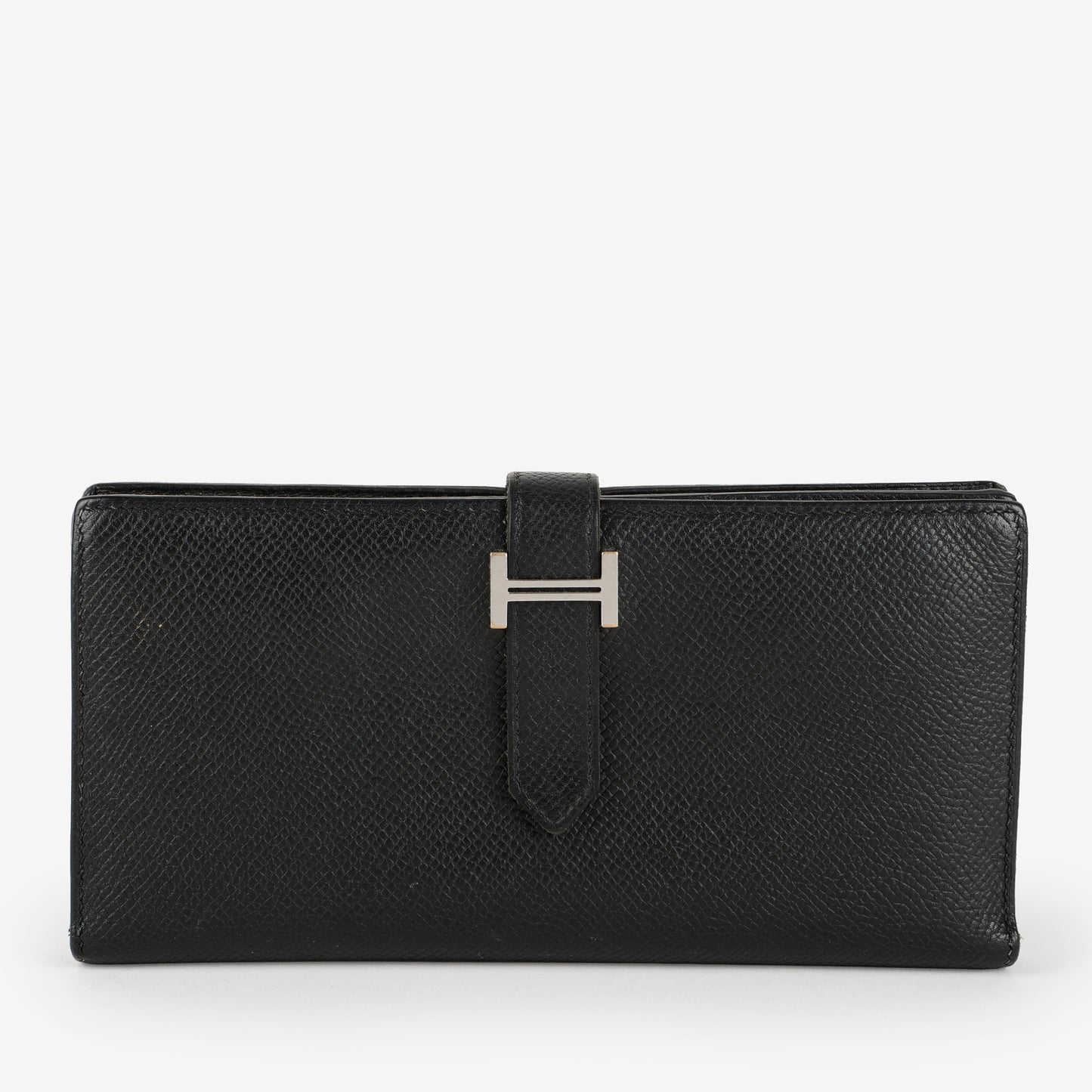 Tri-Fold Bearn Gusset Wallet, Noir Epsom