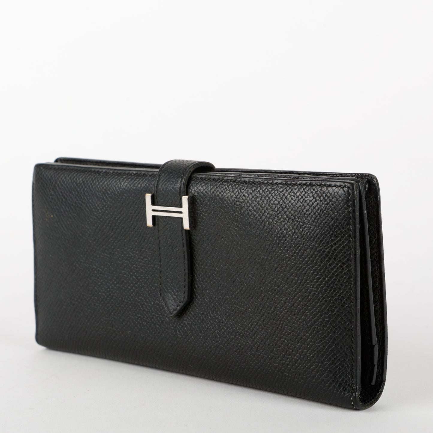 Tri-Fold Bearn Gusset Wallet, Noir Epsom