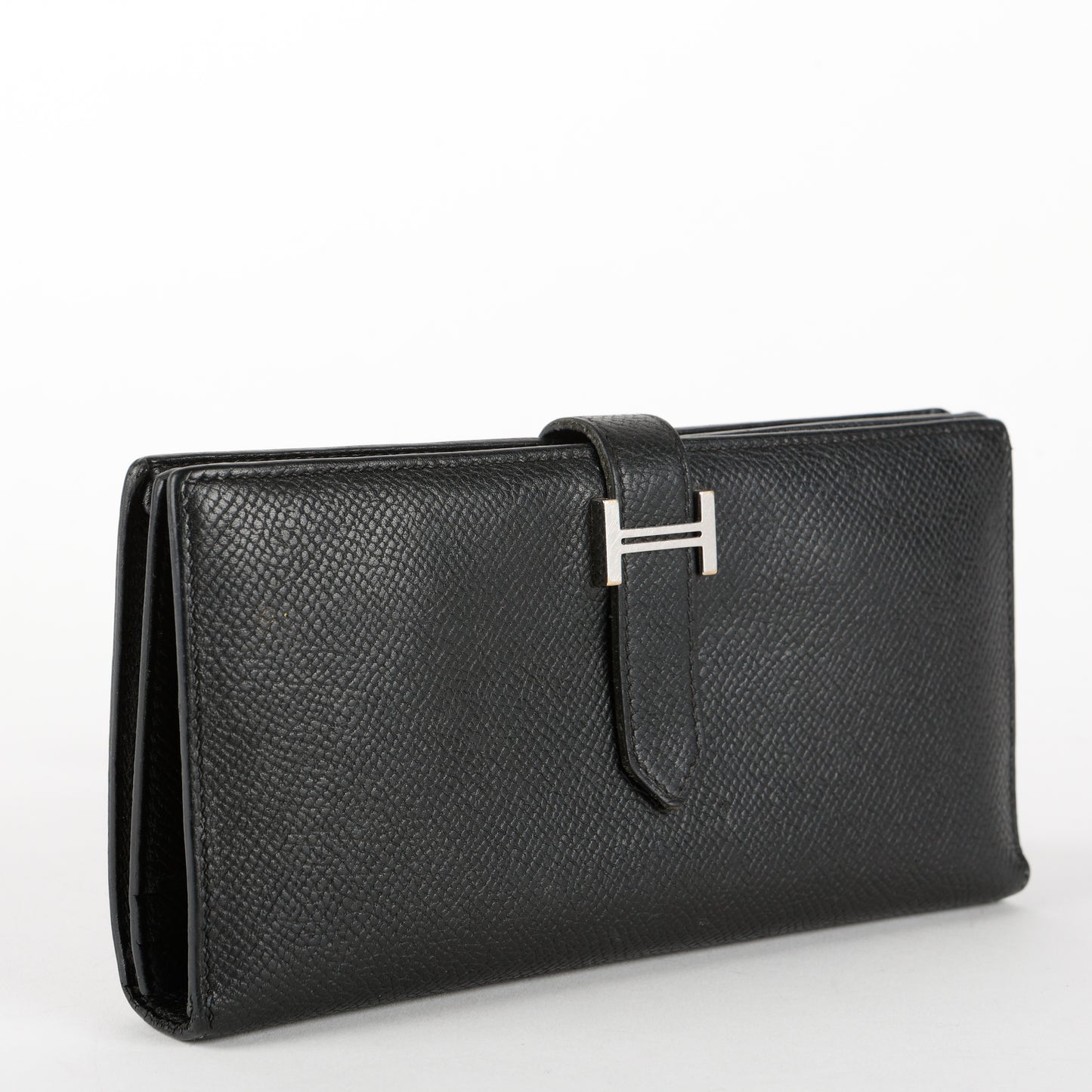 Tri-Fold Bearn Gusset Wallet, Noir Epsom