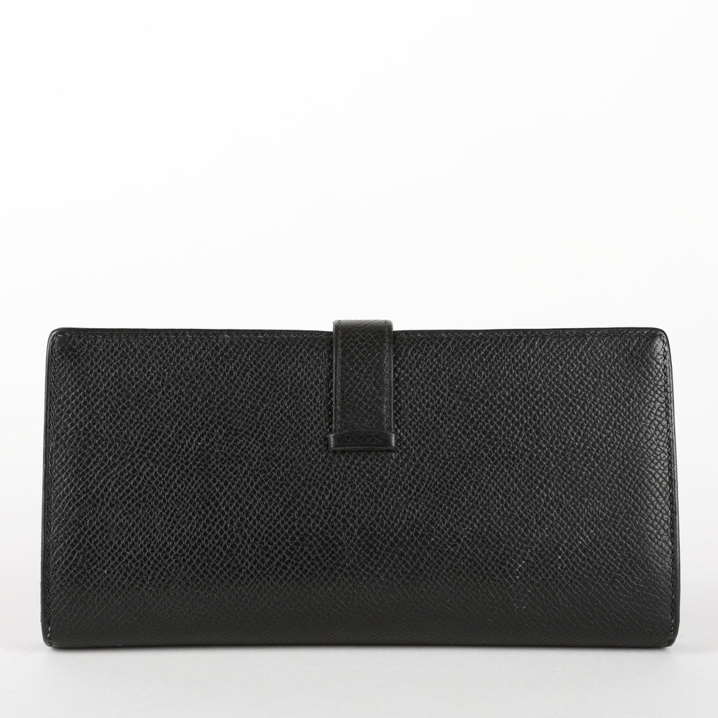 Tri-Fold Bearn Gusset Wallet, Noir Epsom