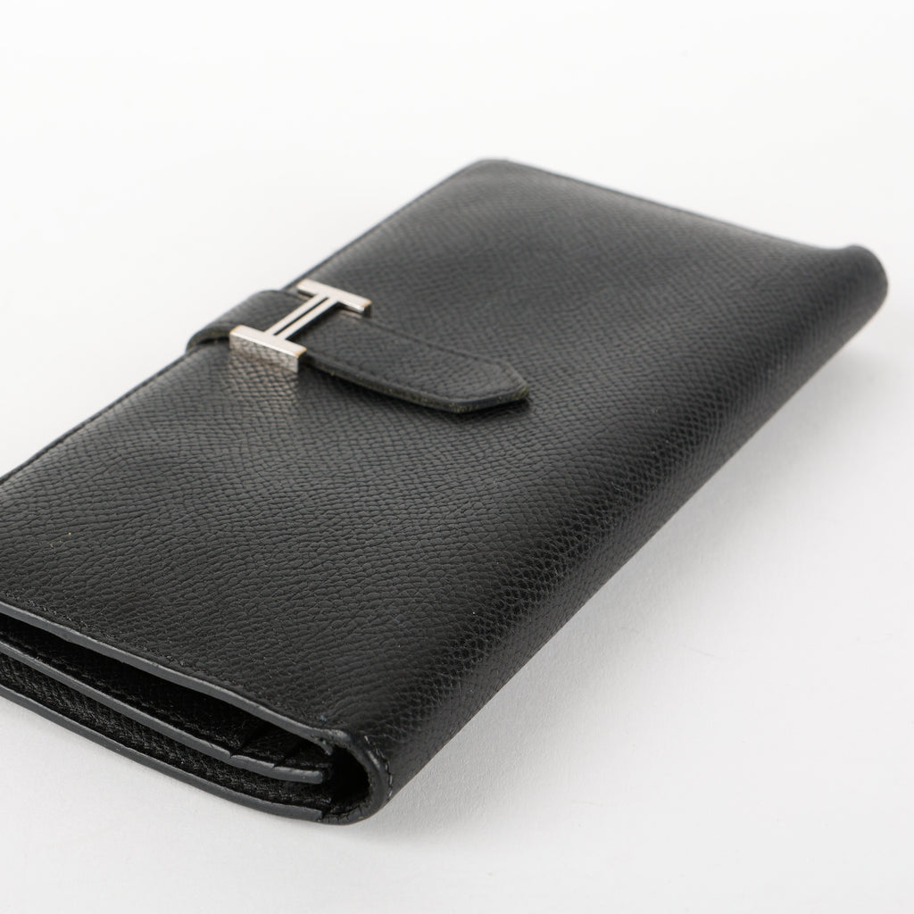 Tri-Fold Bearn Gusset Wallet, Noir Epsom