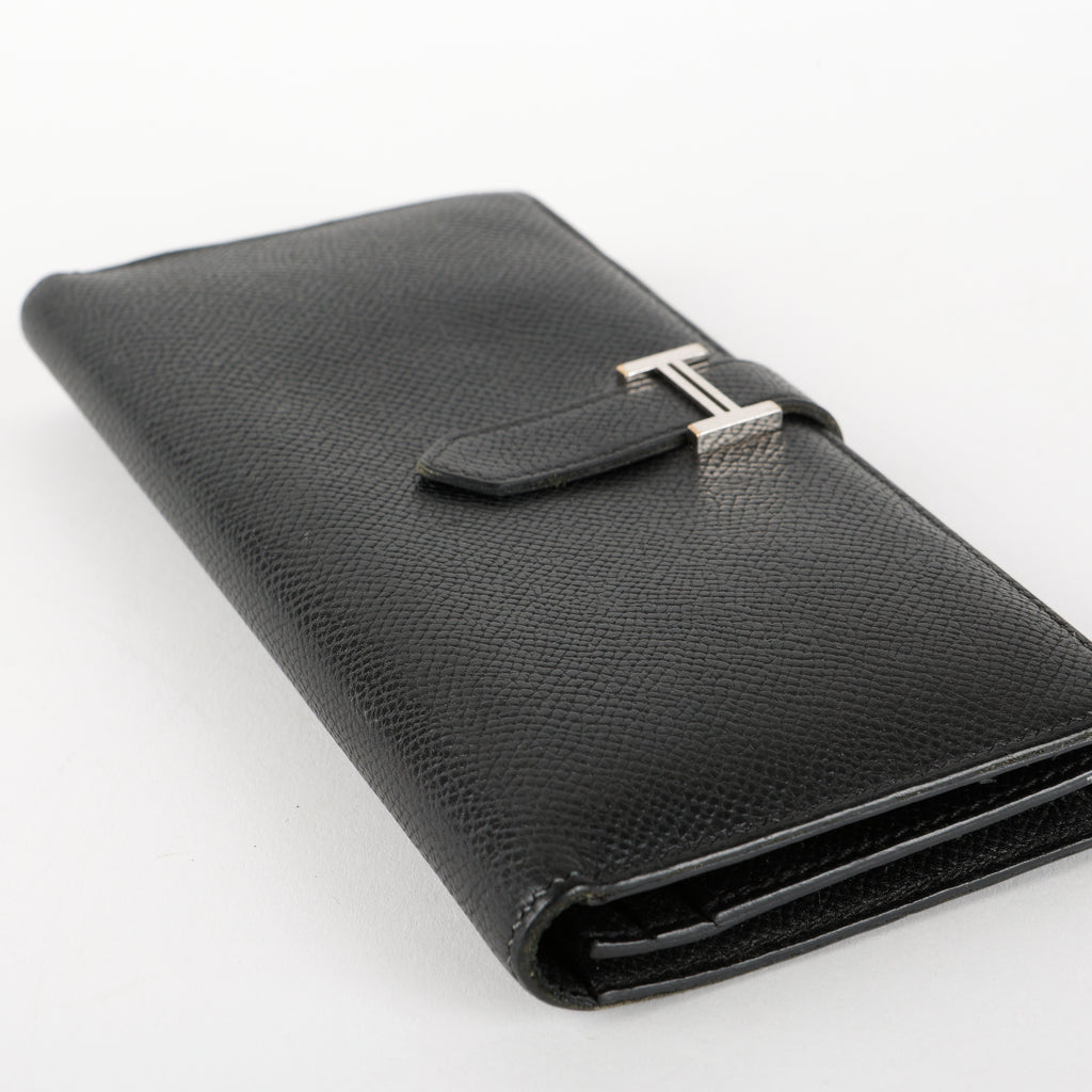 Tri-Fold Bearn Gusset Wallet, Noir Epsom